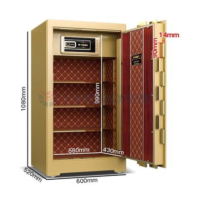 H1080mm Koper Kelas Bank Koper Koper Koper Biometrik Kunci Sidik Jari