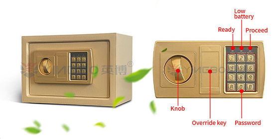 Brankas Digital Elektronik 3 Baut Dengan Kunci Kotak Brankas Keypad Baja Padat Anti Pry untuk Apartemen Rumah Hotel