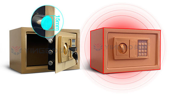 Emas 3 baut 2 kunci Elektronik Digital Keamanan Baja Aman 8.5L 310x200x200mm