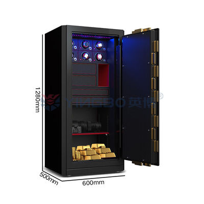 H1280mm Kotak Perhiasan Aman Biometric Sidik Jari Kunci Jam Tangan Winder Aman