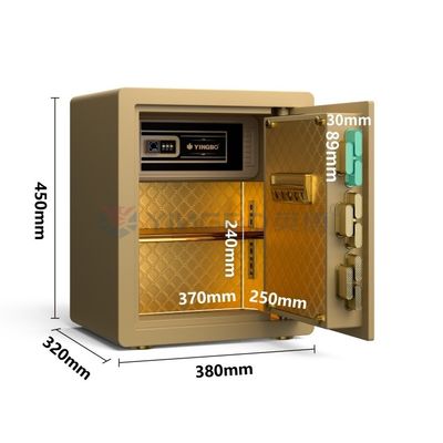 Alarm peringatan ganda Kotak aman rumah Anti-pencurian H450mm ((Emas)