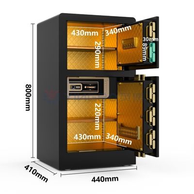 Black Dual Alarm Smart Safe Box Disesuaikan Untuk Keamanan Rumah YB/RS-80D