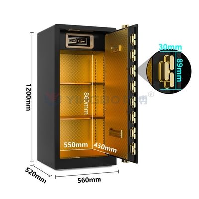 H47in. kunci sidik jari cerdas rumah kotak aman alarm ganda YB / RS-120 Hitam