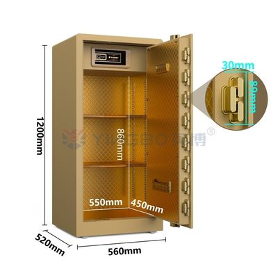 95kg Solid Steel Smart Safe Box Untuk Keamanan Rumah YB/RS-120 Gold