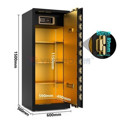 Intelligent Alarm Dual Large Fingerprint Lock Safe Box 120kg Untuk Keamanan YB/RS-150