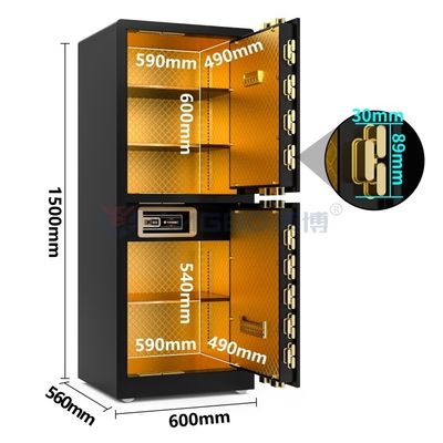 Kunci sidik jari biometrik Rumah mewah brankas anti pencurian 120kg YB/RS-150D