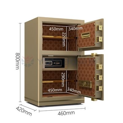 Double Door 46kg Kantor Luxury Safe Box Alarm ganda YB/N7-80D
