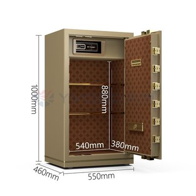 Double Alarm Fingerprint Key Operated Luxury Safe Box Untuk Keamanan Kantor YB/N7-100