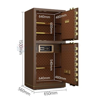 120kg Bolt Paten Alarm Dual Biometric Safe Box Kunci Sidik Jari YB/N7-150D Kopi