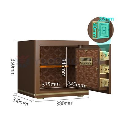 H13.78 Inch Smart Office Safe Box Elektronik Alarm Ganda YB/N7-35