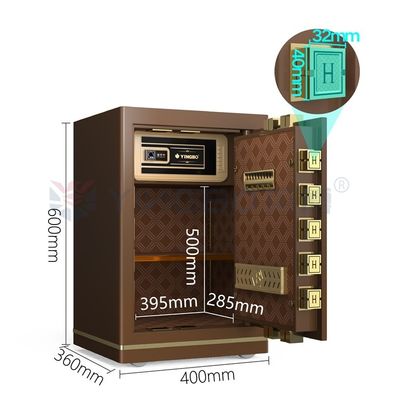Double Alarm Solid Steel Kantor Safe Box kunci elektronik Untuk Keamanan H600mm
