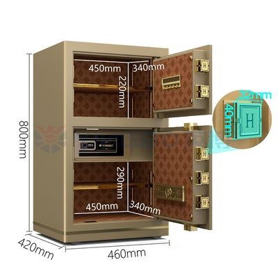 Double Door 46kg Luxury Electronic Safe Box untuk keamanan kantor YB/N7-80D
