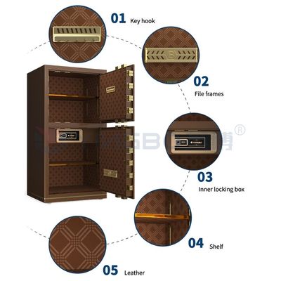 Pintu Berganda Kunci Elektronik Kotak Aman Kantor Alarm Berganda YB/N7-120D