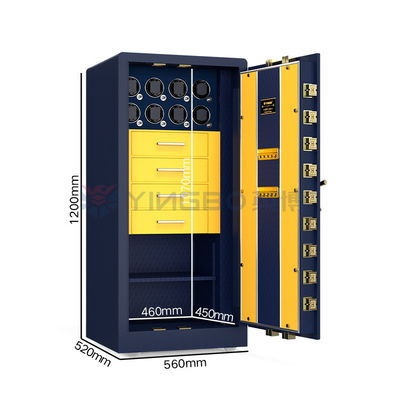 Smart Solid Stee Biometric Perhiasan Safe Box Dengan Alarm Dual Watch Winder Dan Safe