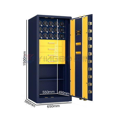 OEM Dual Alarm Perhiasan Watch Winder Safe Box Baja Padat Dengan 7 Jalan Terbuka