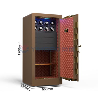 Double Alarm Solid Steel Jewelry Watch Winder Safes Dengan 7 Jalan Terbuka