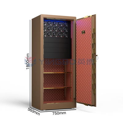 Solid Steel Perhiasan Jam Winder Safe Box Biometric Fingerprint Kunci