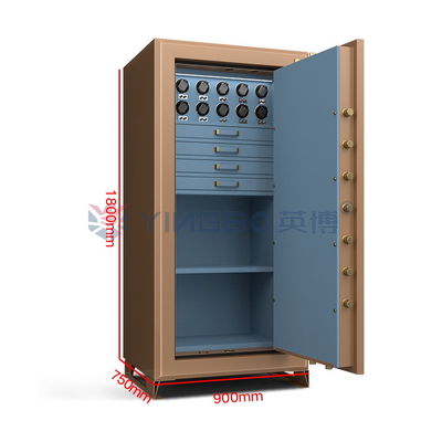 Jam tangan mewah Jewely Winder Aman Kunci sidik jari dengan tahan api