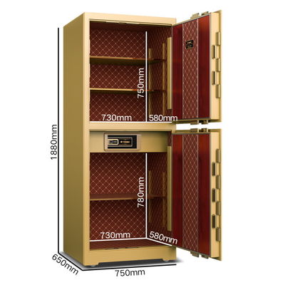 Smart Bank Biometric Commercial Safe Box Kunci Sidik Jari H1880mm Dengan 7 Jalan Terbuka