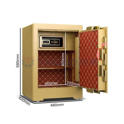 YB/ZY-60 Dual Smart Alarm Smart Safe Box Luxury Smart Untuk Keamanan Dengan 3D Stereo Soft-Roll Leather