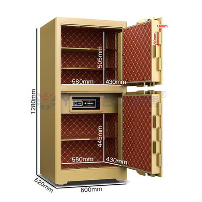 Vertical Lock Design Keamanan komersial kotak aman 4 Open Ways And 3D Stereo Soft-Roll Kulit H1280mm