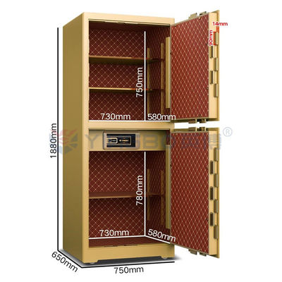 Panel tampilan kristal cair Kotak aman komersial dengan baut padat paten Dan sidik jari Biometrik H1880mm