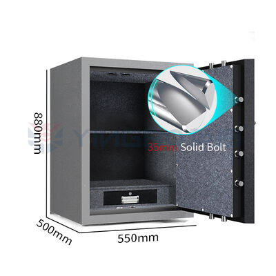 Safe Gauge Heavy Steel Fireproof Safe Box Alarm Ganda Kunci Mekanis 2 Jam Fireproof
