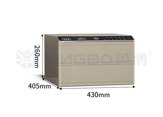 Lantai ganda baja padat berlapis kulit Perhiasan kotak aman kecil Pengakuan biometrik