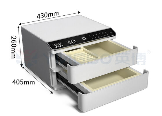 Home Tanda Jari Kunci Perhiasan Berlapis Kulit Kotak Aman Baja Padat Buka Otomatis