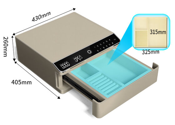 Kemas Perhiasan Kulit Satu Lapisan dengan Kunci Biometrik & Tubuh Baja