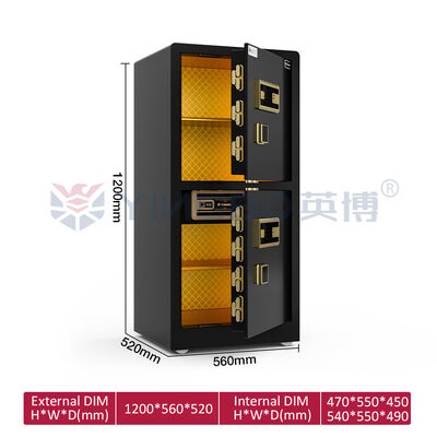 Paten Double Row Bolts Home Safe Box Double Door Alarm Dual