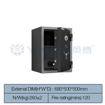 Yingbo Mechanical Lock Fireproof Safe Box Cement Material Fire Rating 2 jam